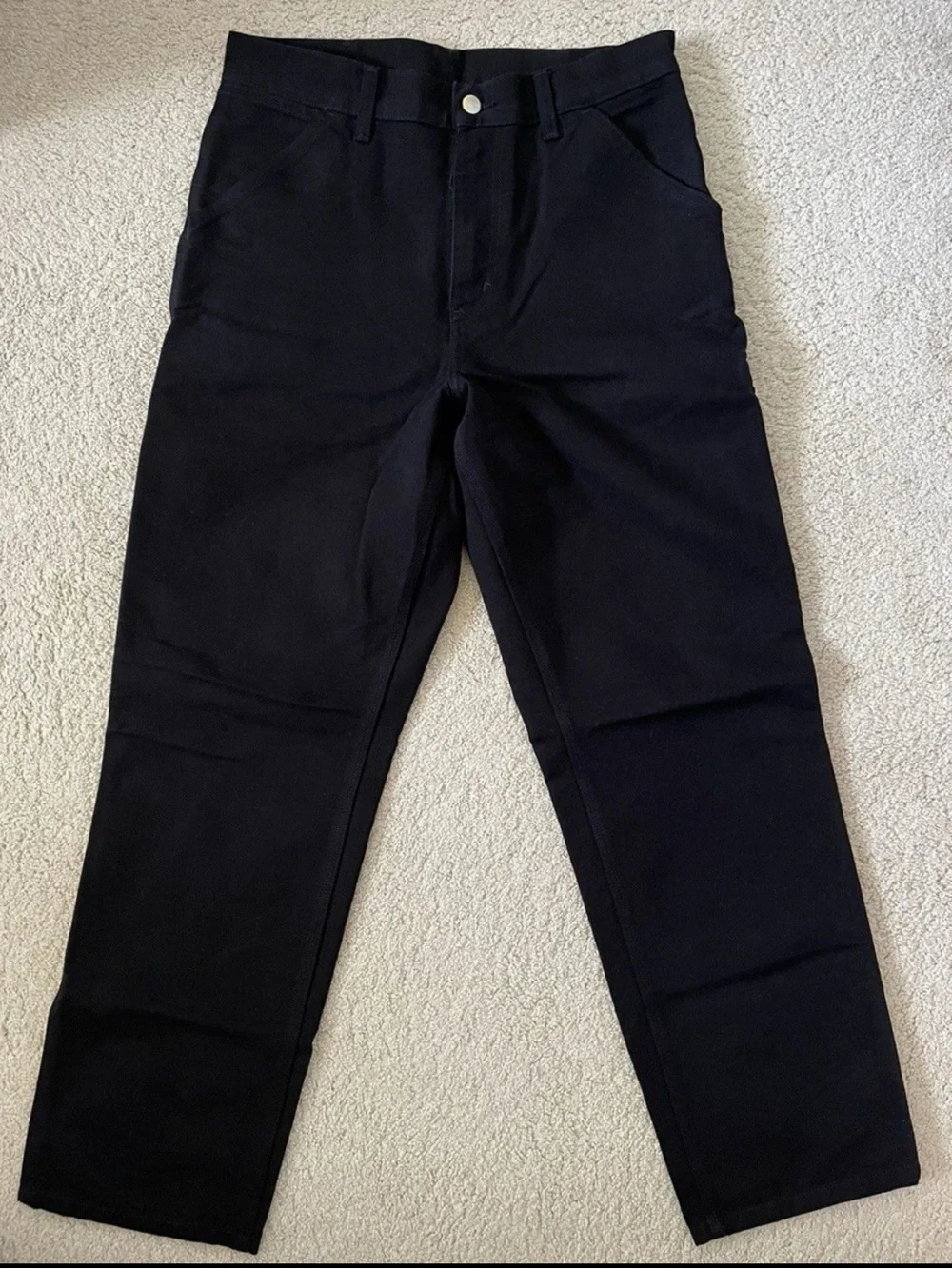 CARHARTT WORK IN PROGRESS Black Organic Cotton Trousers 30X32